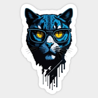 Hipster cat with glasses || Sticker